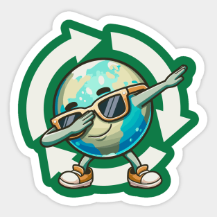 Dabbing Earth Sticker